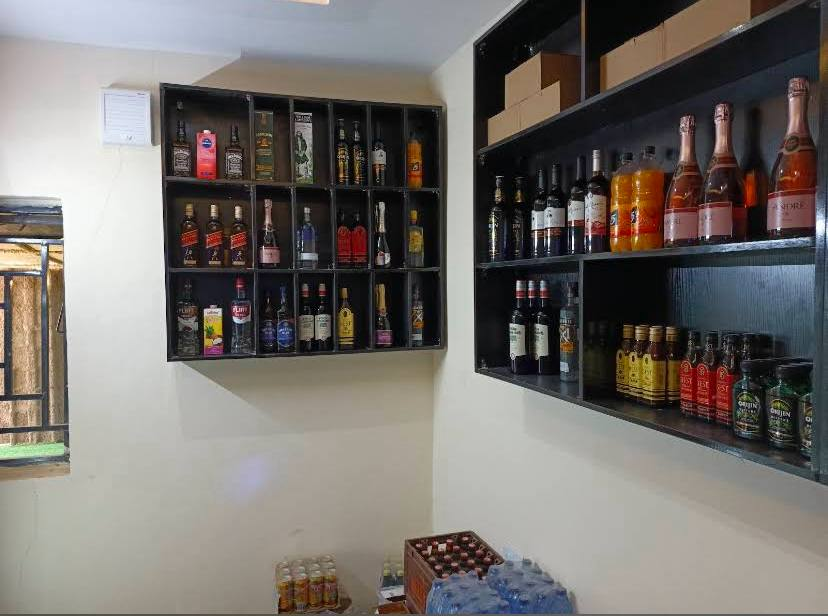 Bar shelves at De Blue Nile Wave Hotel